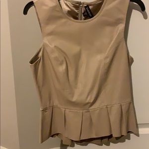 Bebe leather peplum top